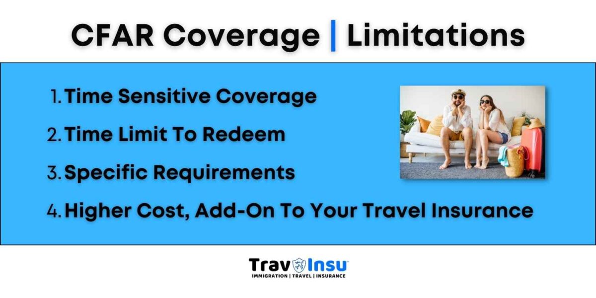 CFAR Travel Insurance, Limitations
