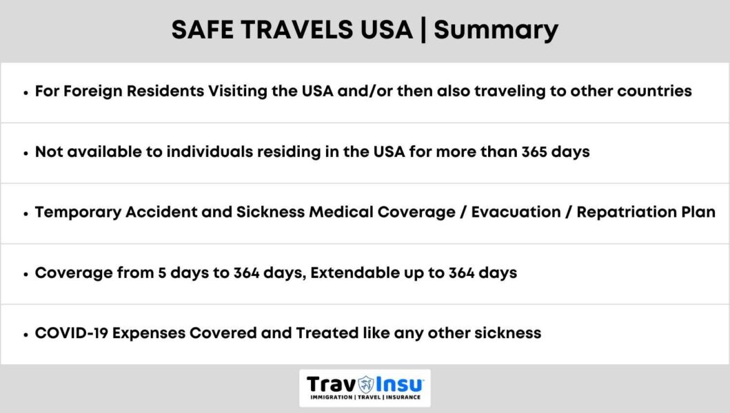 Safe Travels USA Summary